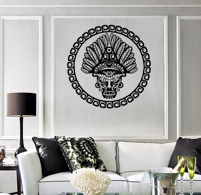 Wall Decal Vinyl Sticker Native Ancient Ceremony Mask Mayan Aztec Unique Gift (n1496)
