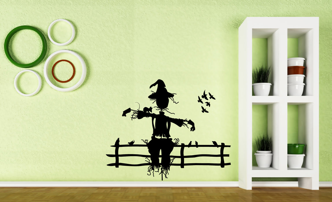 Wall Vinyl Decal Stickers Nightmare Scarecrow Horror Mouses Birds  Unique Gift (n1682)