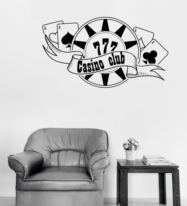 Vinyl Wall Decal Playing Cards Dice Chips Gambling Poker Casino Las Vegas Unique Gift (n1667)