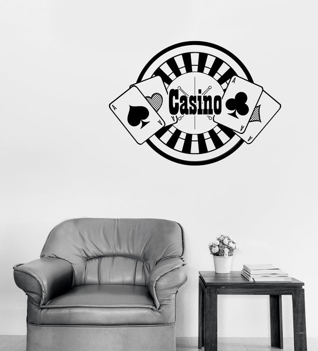 Wall Vinyl Decal Playing Cards Poker Gambling Casino Las Vegas Decor Unique Gift (n1665)