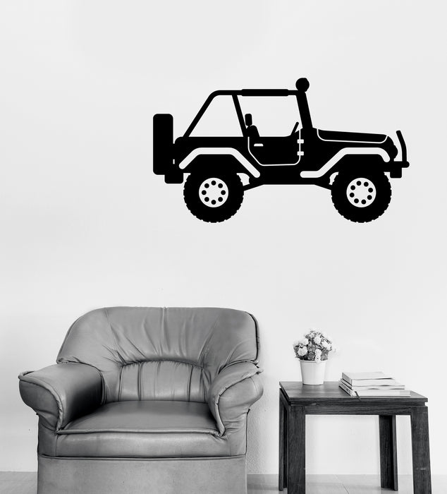 Wall Vinyl Decal Sticker Premium Car Jeep Silhouette with Open Top Unique Gift (n1732)