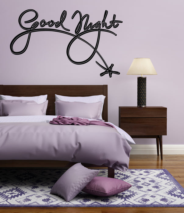 Vinyl Decal Wall Sticker Quotes Word Phrase Good Night Bedroom Decor Unique Gift (n1466)