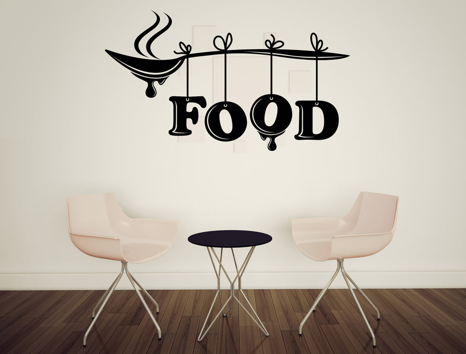 Spoon Lettering Wall Vinyl Decal Stickers Restaurant Menu Stylized Spoon Letters Uniqu ...