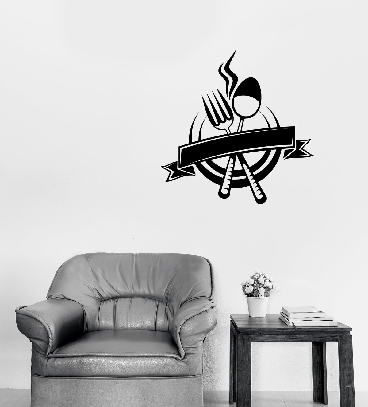 Vinyl Wall Decal Restaurant Menu Symbol Cafe Bar Decor Spoon Fork Uniq — Wallstickers4you