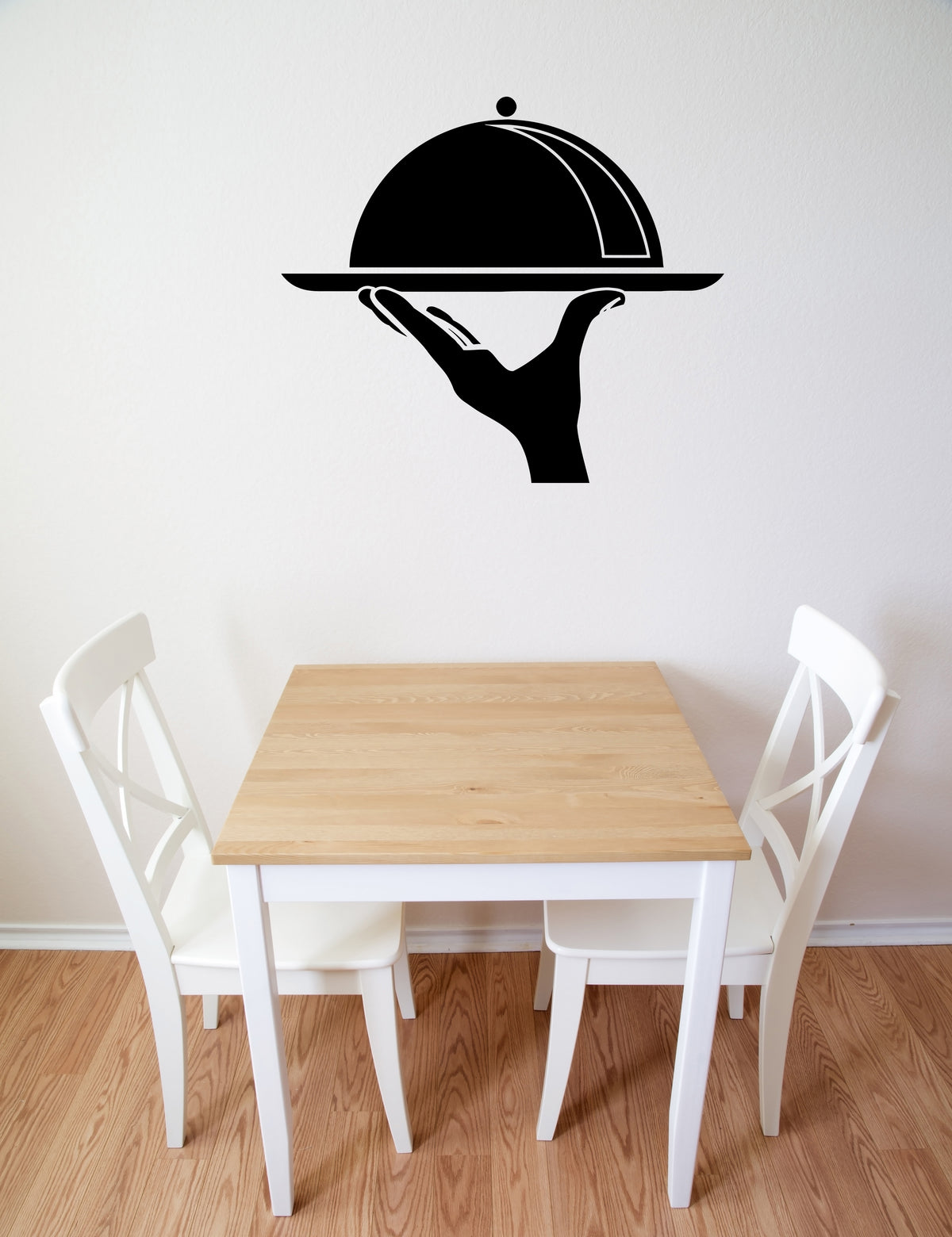 Vinyl Wall Decal Restaurant Kitchen Food Cafe Decor Bar Waiter Tray Un — Wallstickers4you