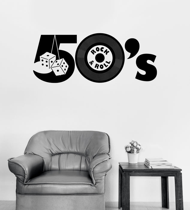 Виниловые наклейки на стену в стиле ретро пятидесятых, пушистые игральные кости, рок-н-ролл, уникальный подарок (n1663)