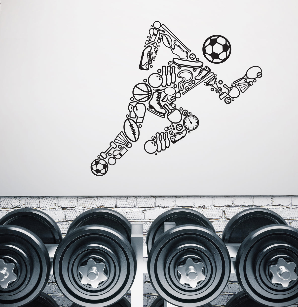 Wall Vinyl Decal Running Person Different Sports Symbols Stickers Uniq ...