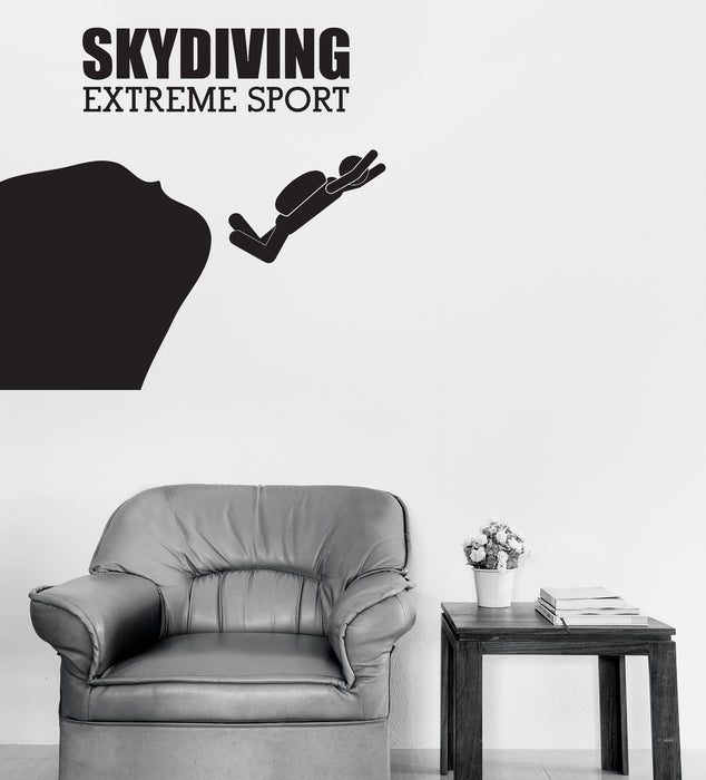 Vinyl Wall Decal Skydiving Extreme Sport Dangerous Jump Unique Gift (n1905)