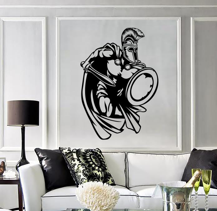 Wall Vinyl Decal Spartan Roman Trojan Gladiator Greek Warrior Unique Gift (n1615)