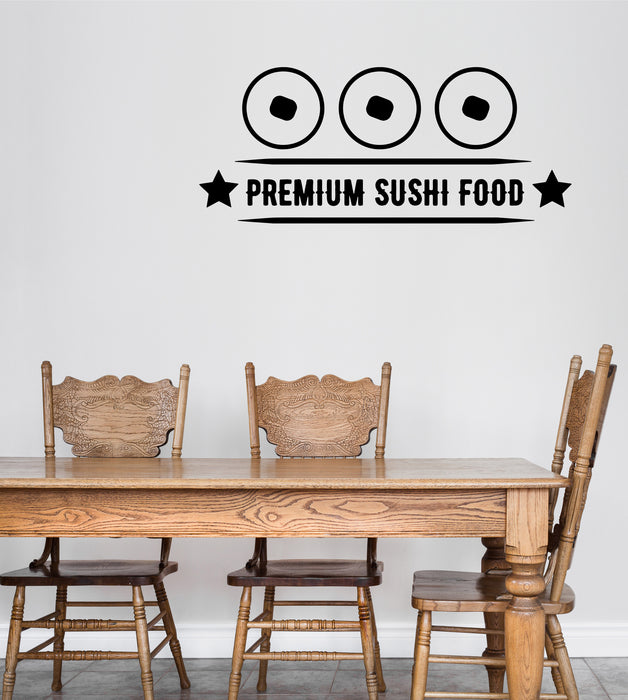 Vinyl Wall Decal Sushi Roll Japanese Food Restaurant Asian Cuisine Icons Unique Gift (n1509)