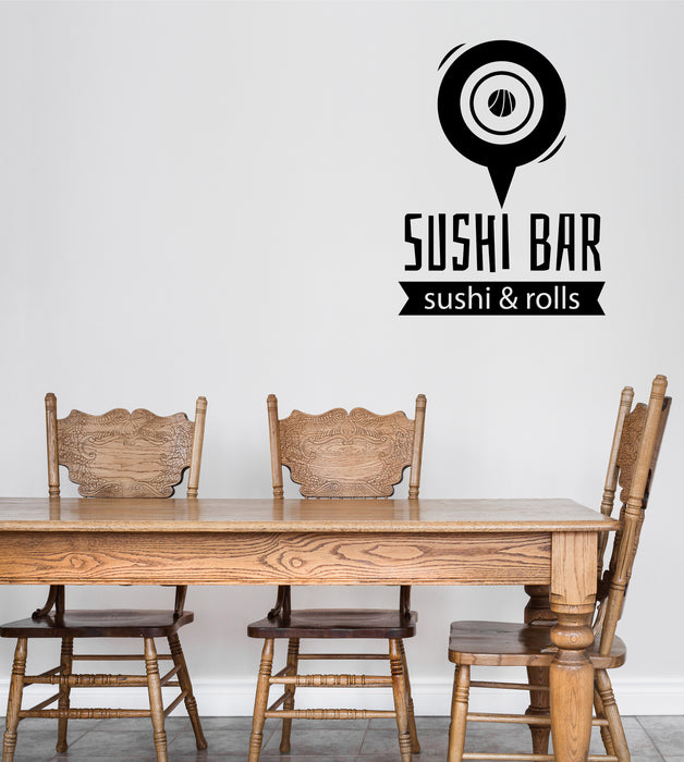 Wall Vinyl Decal Sushi Roll Japanese Sea Food Restaurant Asian Cuisine Unique Gift (n1519)