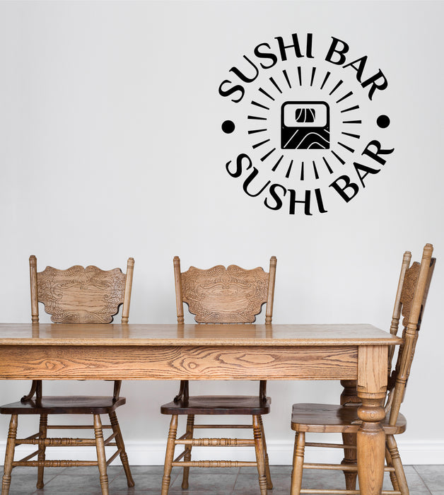 Wall Vinyl Decal Sushi Roll Japanese Sea Food Restaurant Asian Cuisine Unique Gift (n1523)
