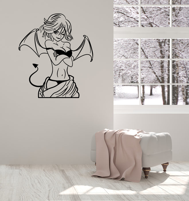 Wall Sticker Vinyl Decal Temptress Sexy Naked Demon Girl Unique Gift (n1488)