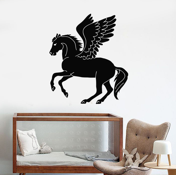 Wall Stickers Vinyl Decal Pegasus Winged Horse Fantasy Mythical Animal Unique Gift (ig119)