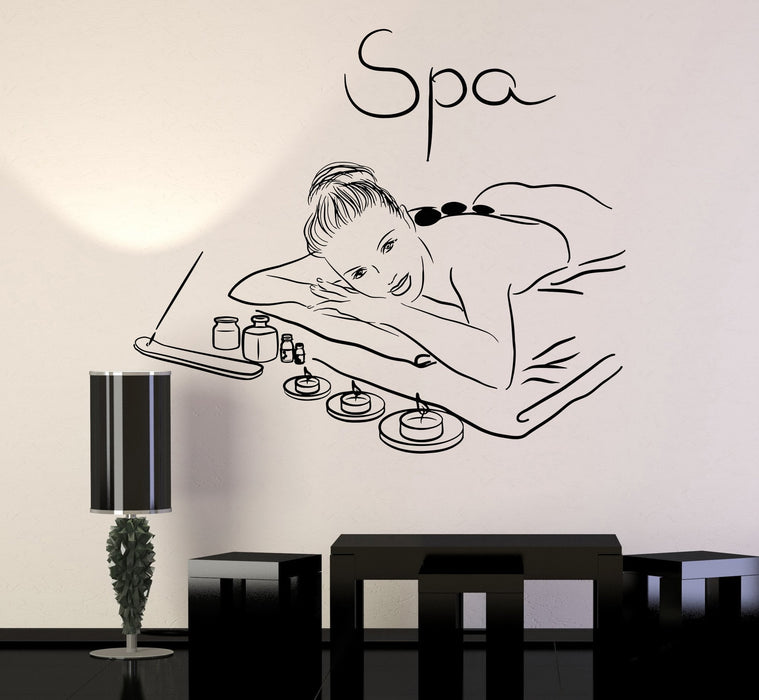 Vinyl Wall Decal Spa Beauty Salon Massage Relax Stickers Mural Unique Gift (213ig)