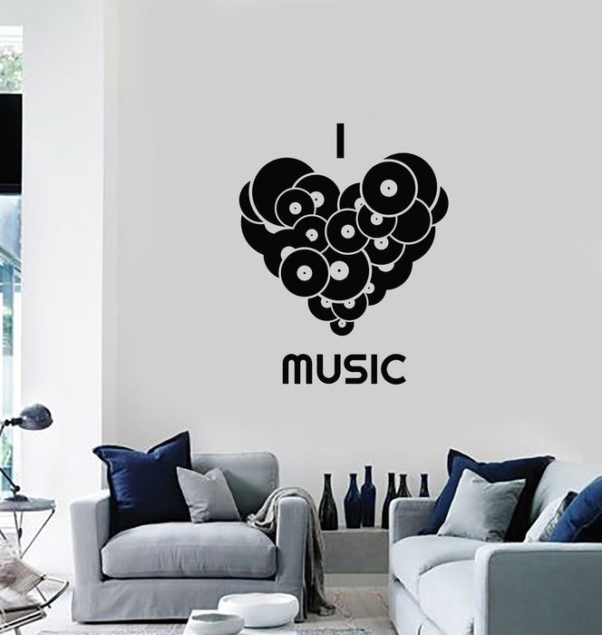 Wall Decal Vinyl Records Music Lover Quote Musical Home Room Interior Stickers Mural (ig5862)