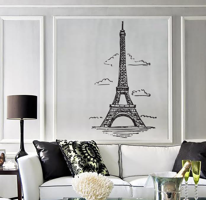 Vinyl Wall Decal Stickers Famous Grand Building Eiffel Tower Paris Unique Gift (n1721)