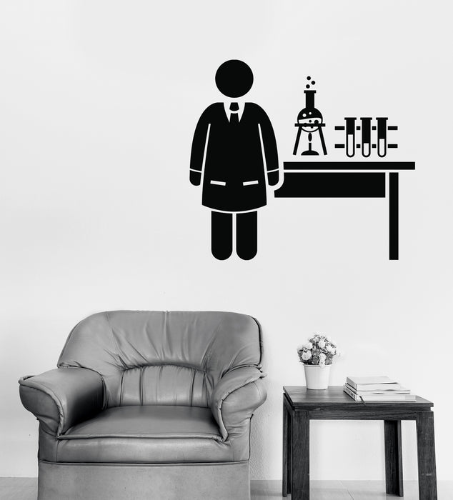 Vinyl Wall Decal Laboratory Chemist Occupations Careers Jobs Scientist Unique Gift (n1385)