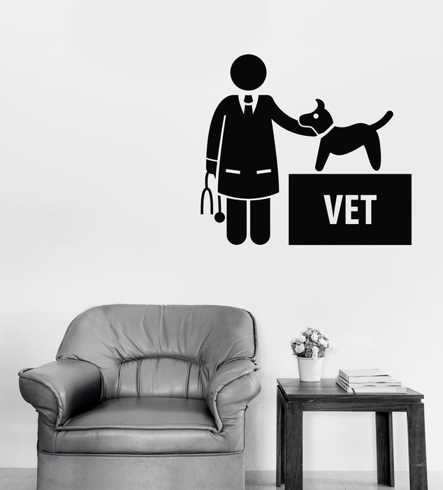 Vinyl Wall Decal Veterinarian Jobs Medical Center Hospital Decor Unique Gift (n1409)