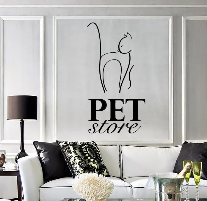 Wall Vinyl Decal Stickers Pet Store Logo Home Animals Design Unique Gift (n1604)
