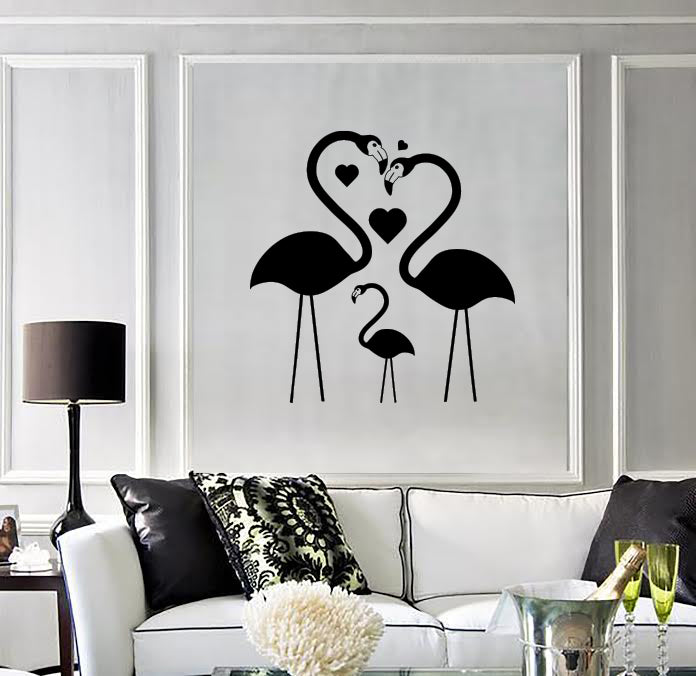 Wall Vinyl Decal Sticker Pink Flamingo Family Amazing Birds Unique Gift (n1742)