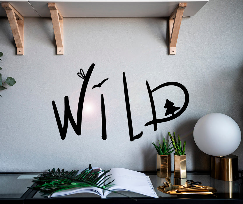 Vinyl Wall Decal Lettering Wild Freedom Man Cave Decor Stickers Mural 22.5 in x 13 in gz059