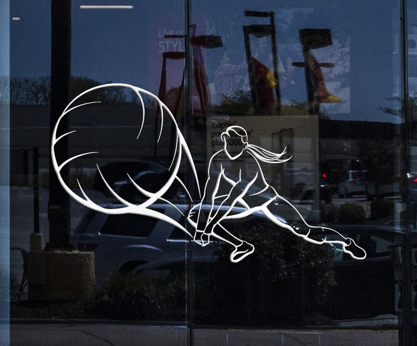 Window, Glass and Wall Sticker Sport Volleyball Player Girl Female Woman Vinyl Decal Unique Gift (z3048w)