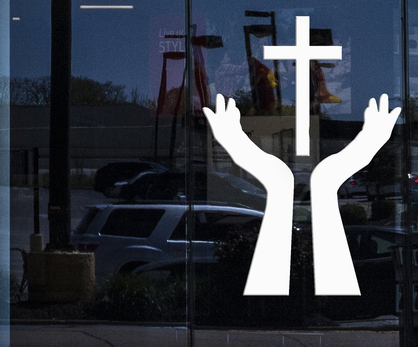 Window Home Decor and Wall Stickers Vinyl Decal Religion Religious Symbol Holy Cross Praying (z1840w)