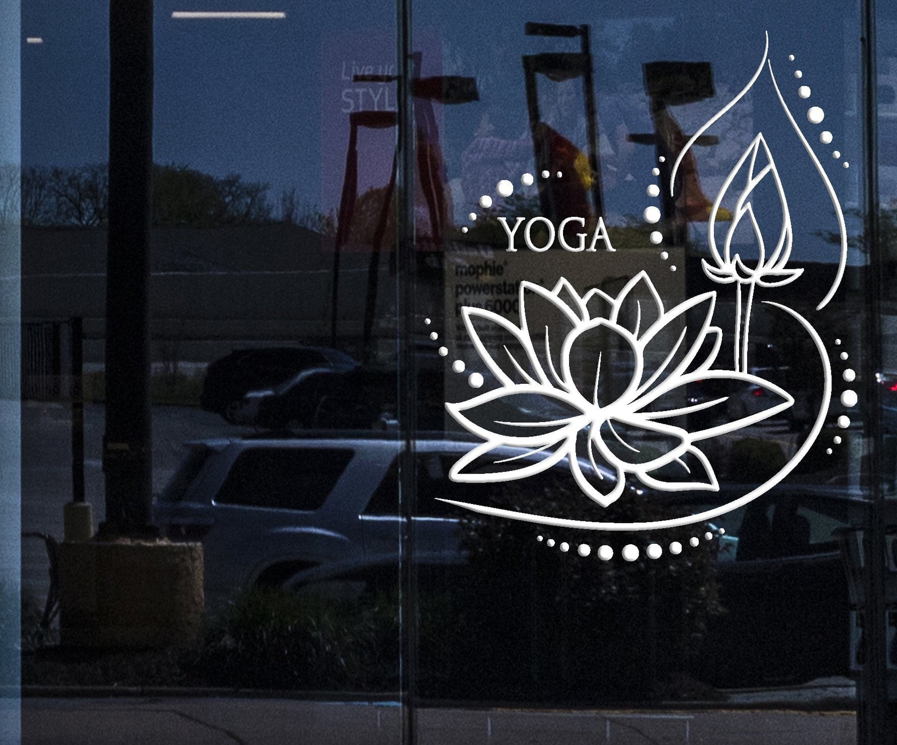 Window Wall Decal Lotus Flower Yoga Meditation Buddhism Stickers Uniqu ...