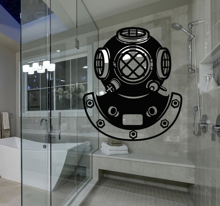 Виниловая наклейка на окно и стекло, ретро-наклейка на шлем для подводного плавания в морском стиле, уникальный подарок (1650igw)