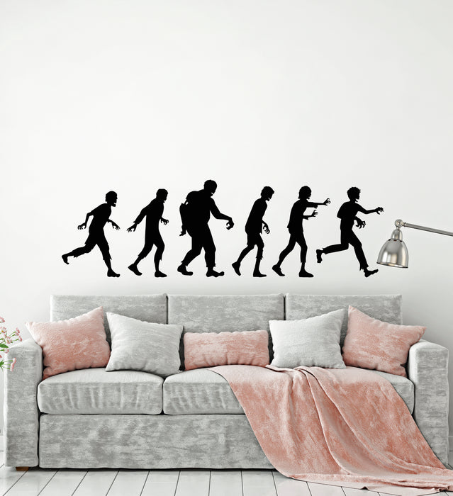 Vinyl Wall Decal Zombies Silhouette Dead Horror Teenage Decor Stickers Mural (g413)