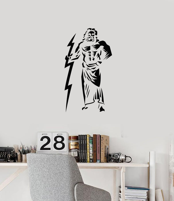 Vinyl Wall Decal Zeus King of the Gods Ancient Greek Myth Stickers Mural (ig5678)