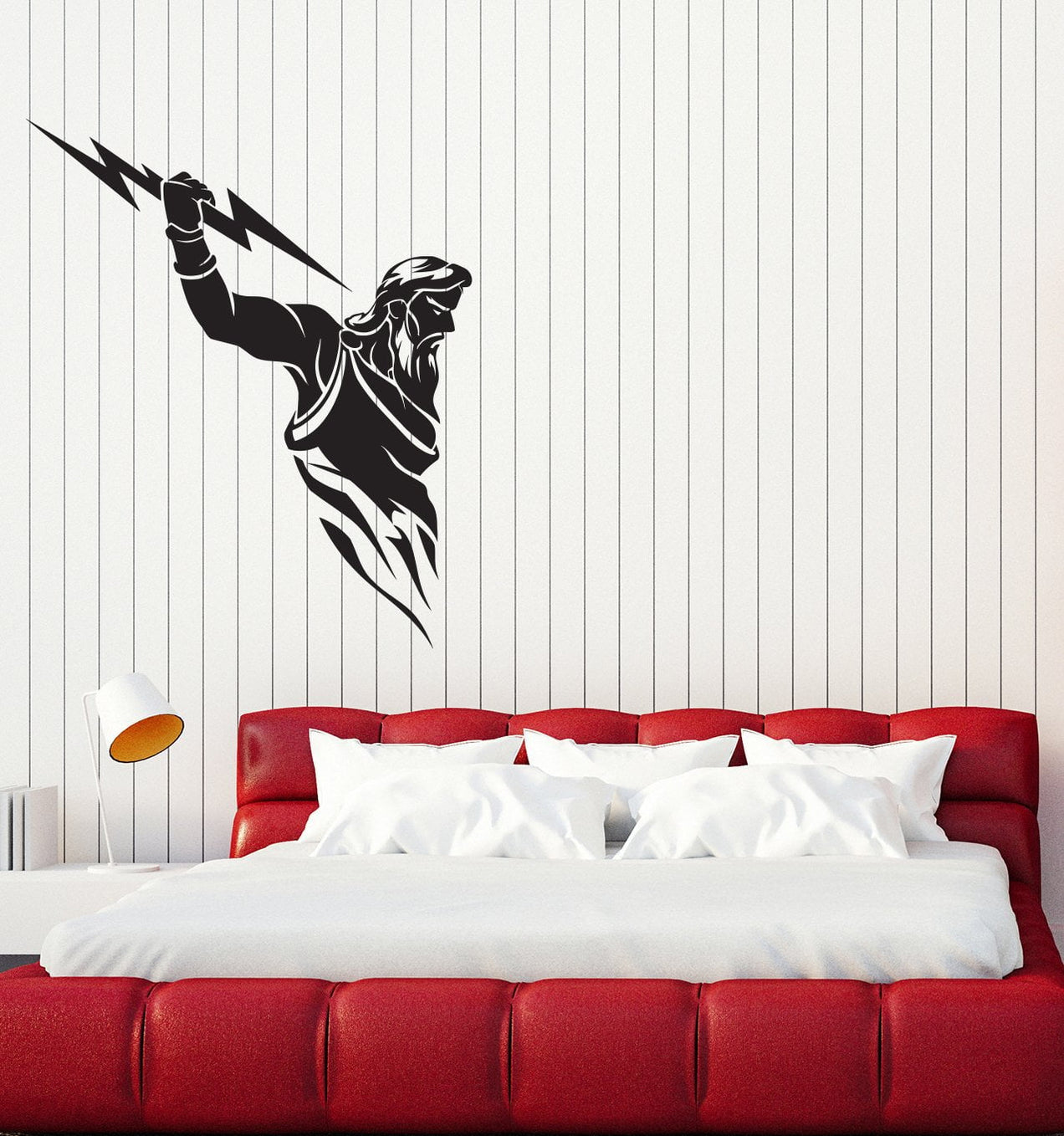 Vinyl Wall Decal Zeus God Ancient Greek God Lightning Room Interior St ...