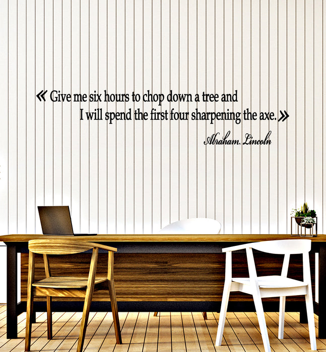 Vinyl Wall Decal Politics President USA Abraham Lincoln Quote Stickers Mural (g3576)