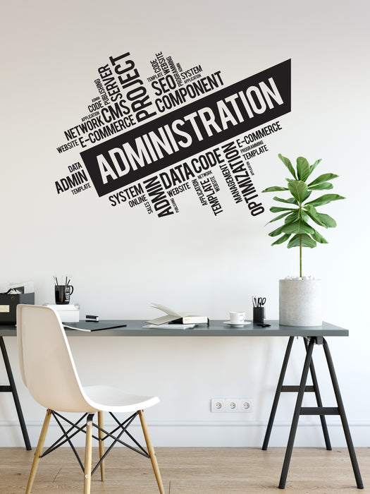 Vinyl Wall Decal Administration Office Space Decor Idea Admin Stickers Mural (ig6179)