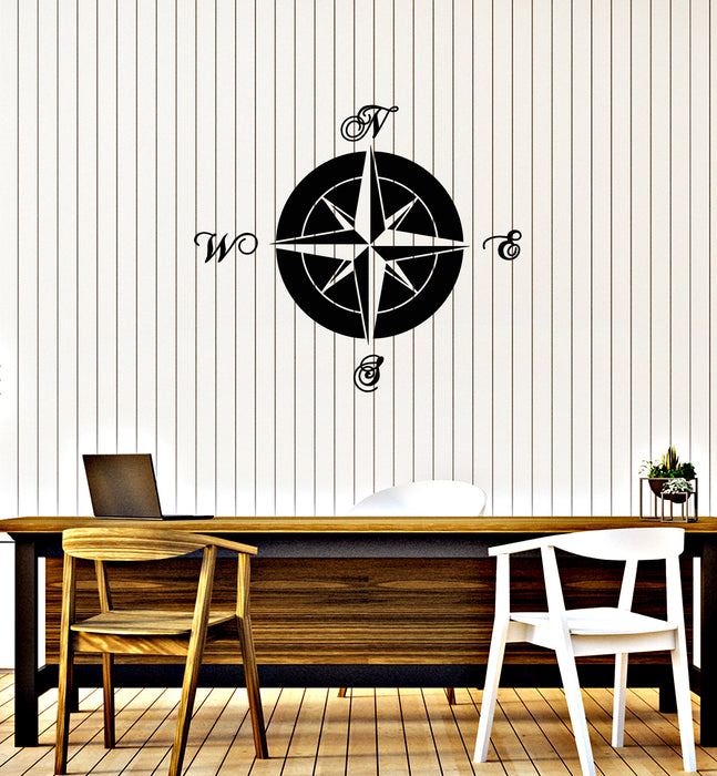 Vinyl Wall Decal Compass Earth Water Tourism Wind Rose Stickers Mural (g3552)