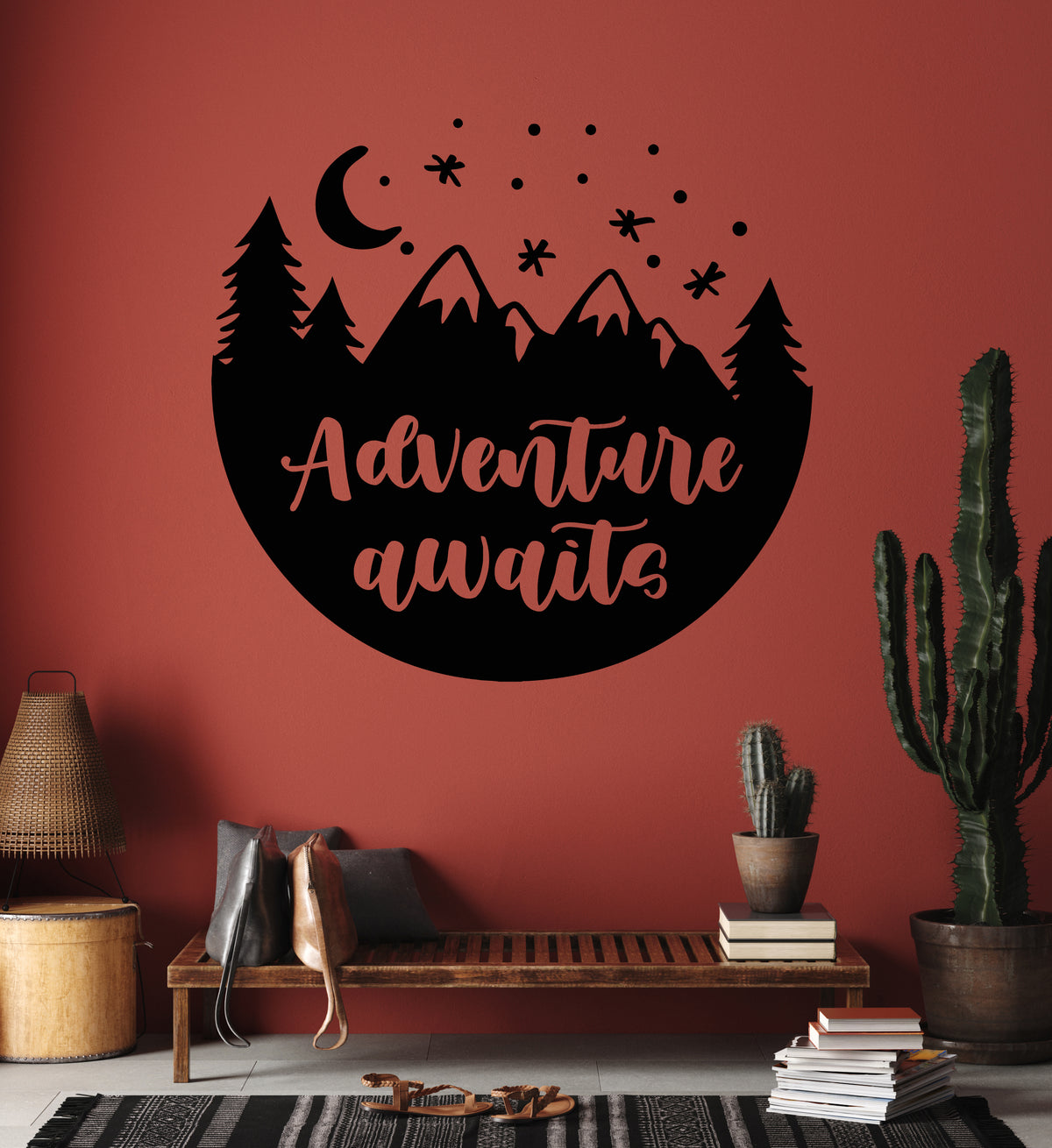 Vinyl Wall Decal Adventure Awaits Inspiring Words Wildlife Nature Nigh ...
