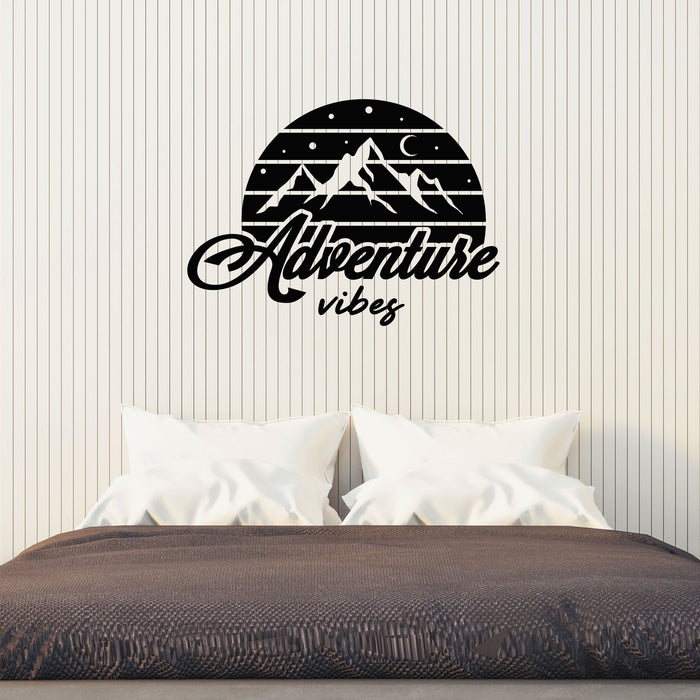 Adventure Vinyl Wall Vibes Mountains Stars Lettering Decal Stickers Mural (k260)