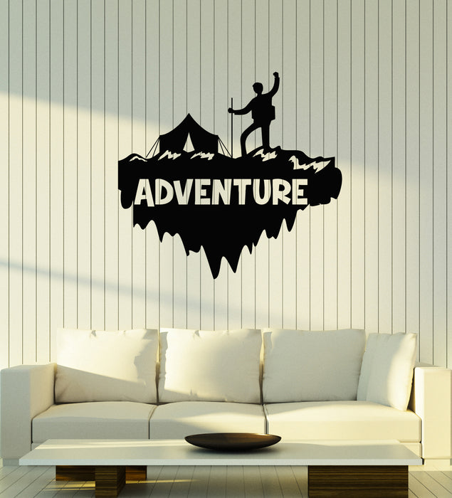 Vinyl Wall Decal Adventure Awaits Wild Life Camping Travel Stickers Mural (g3668)