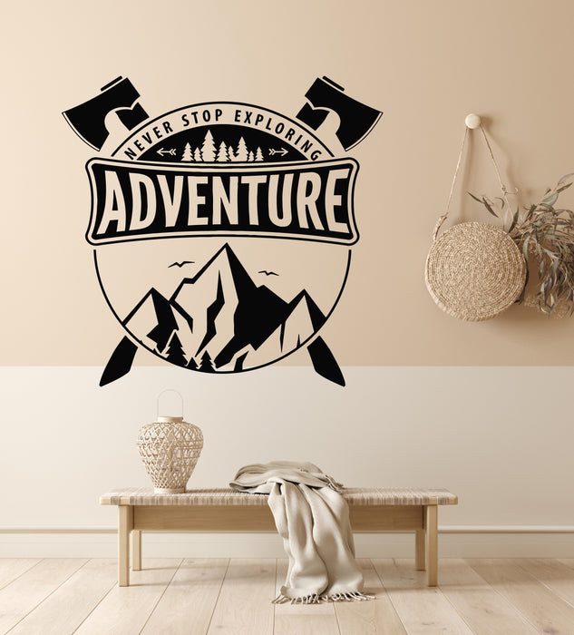 Autocollant mural en vinyle Never Stop Exploring Inspiration Phrases Adventures Stickers Mural (g5265)