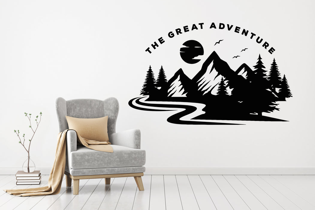 Vinyl Wall Decal Great Adventure Mountains Nature Picture Stickers Mural (g8082)