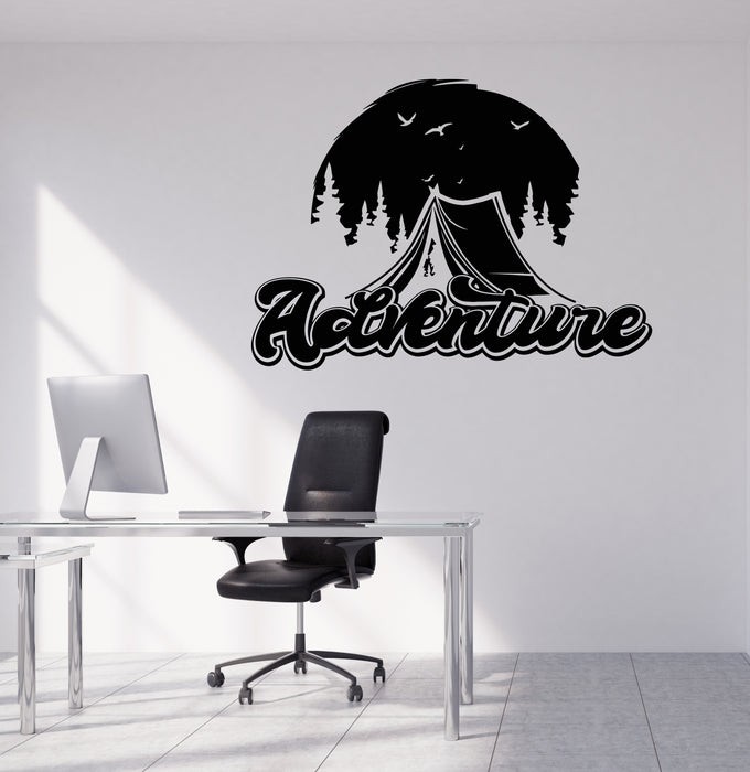 Vinyl Wall Decal Adventure Words Forest Nature Night Camping Stickers Mural (g8170)