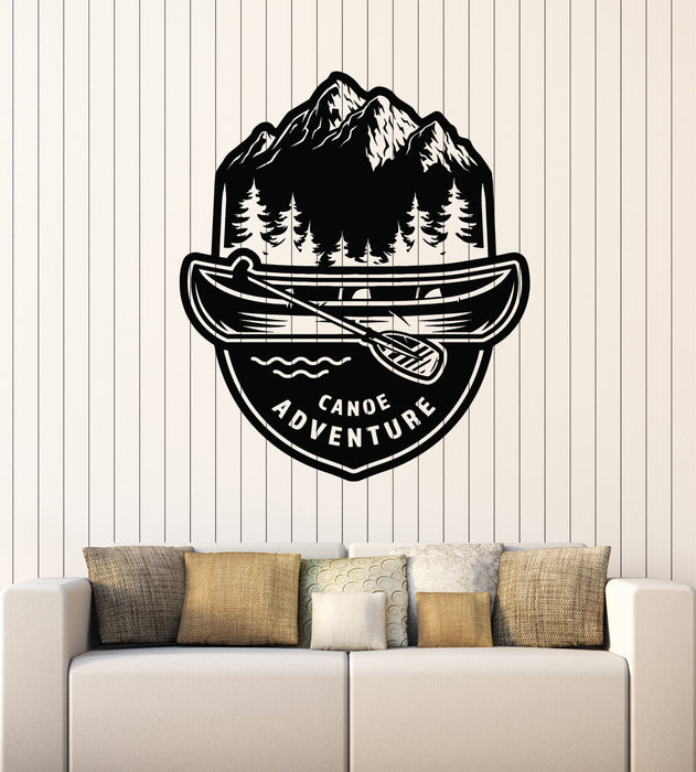 Vinyl Wall Decal Canoe Adventure Boat Canoeing Club Water Sports Stickers Mural (g3845)