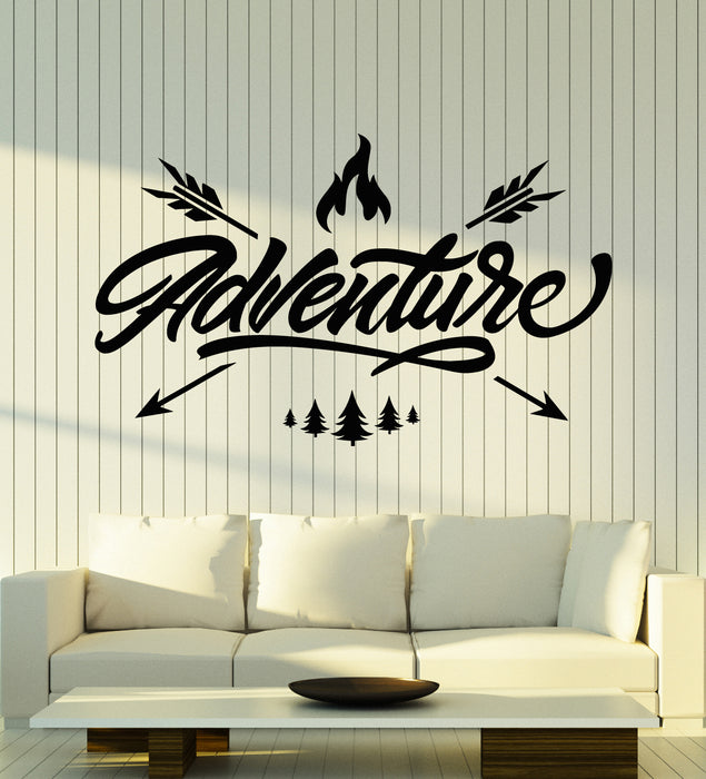 Vinyl Wall Decal Travel Adventure Awaits Inspiring Words Stickers Mural (g4926)