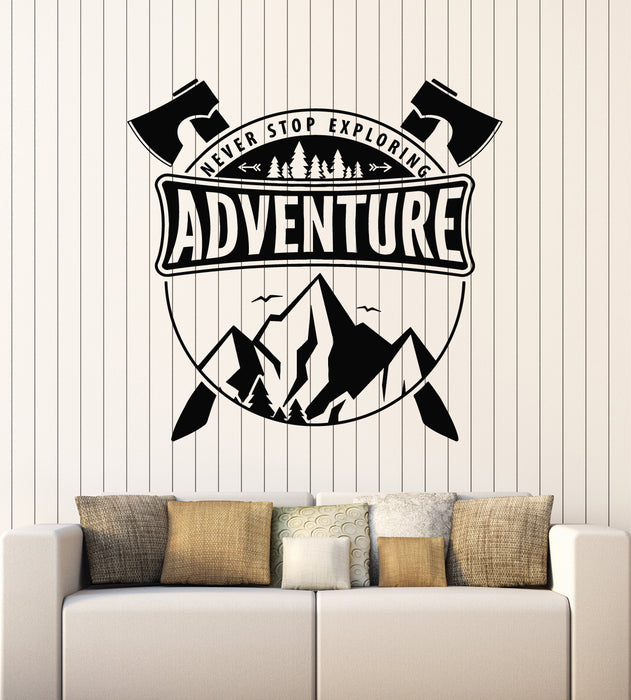 Autocollant mural en vinyle Never Stop Exploring Inspiration Phrases Adventures Stickers Mural (g5265)