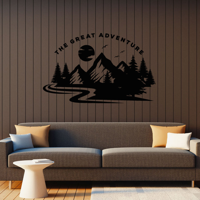 Vinyl Wall Decal Great Adventure Mountains Nature Picture Stickers Mural (g8082)
