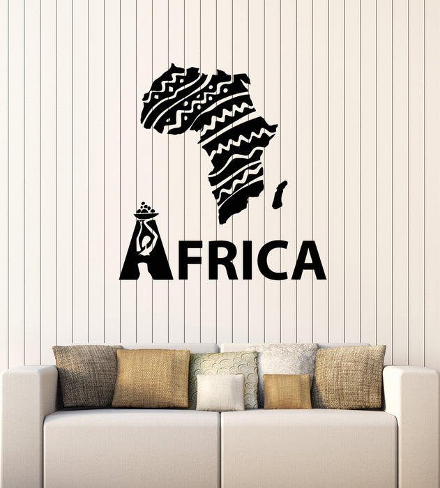 Vinyl Wall Decal African Continent Symbol Map Ethnic Ornament Stickers Mural (g3501)