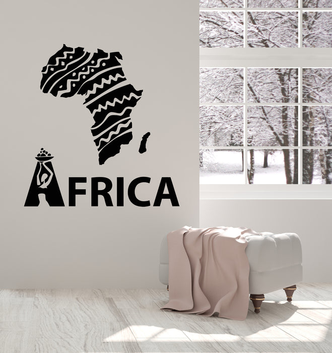 Vinyl Wall Decal African Continent Symbol Map Ethnic Ornament Stickers Mural (g3501)