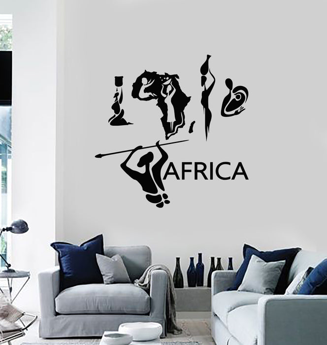 Vinyl Wall Decal African People Ethnic Style Tradition Stickers Mural (g3502)