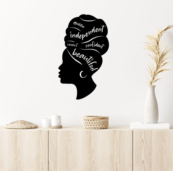 Vinyl Wall Decal Beautiful African Woman Turban Stickers Mural (ig6420)